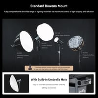 SMALLRIG RC 220D 220W COB Videólámpa, 98700 Lux Fényerő, 9 Fényeffektus, CRI 95+ Bowens Foglalat, SmallGoGo App Vezérlés, V-Mount Kompatibil 6