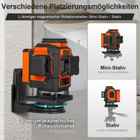 TakamineTech 3x360° Zöld Lézeres Szintező - 12 Vonalas Önbeálló Lézerszintező Távirányítóval, Építkezéshez, Csempézéshez, Type-C Töltéssel 7
