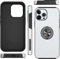 Apple iPhone 14 Pro Szürke Mágneses Gyűrűs Szilikon Védőtok 9