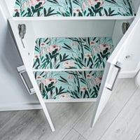 Rózsaszín Virágos Öntapadós Tapéta Kék Alapon 45cm×3m 5