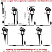 beek RGB Kerti Lámpa Szett 6db - Távirányítós LED Spotlámpa Földbe Szúrható Tüskével, IP65 Vízálló Kültéri Világítás Kerthez, Fákhoz, Partik 5