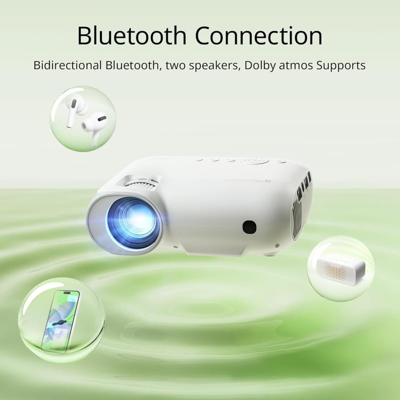 YOTON Y9 4K Projektor Netflix/Dolby Támogatással - 20000 Lumen Full HD 1080P Natív Felbontás, WiFi, Bluetooth 5.2, Otthoni Mozi, Telefon, TV