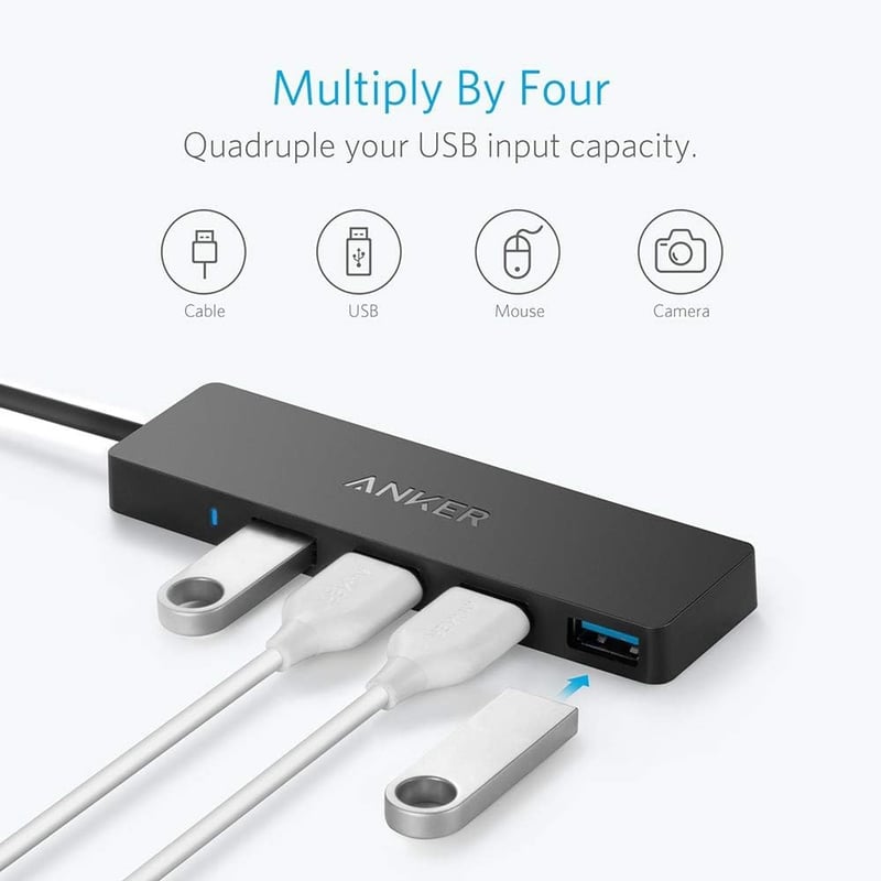 MacBook USB hub: 4 portos, ultra vékony USB 3.0 elosztó Apple és Surface eszközökhöz