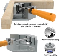 Housolution 90 Fokos Sarokszorító Készlet - 4 db Alumínium Egykezes Derékszögű Asztalos Szorító Állítható Forgó Pofával Képkeretekhez, Famun 2