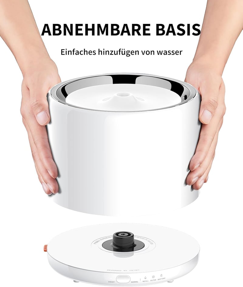 PETKIT Okos LED-es Automata Ivókút Kutyáknak és Macskáknak - Csendes Pumpa, Tartalék Akkumulátor