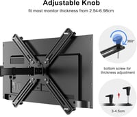 Suptek Univerzális VESA Adapter Monitortartóhoz - 13-27" Képernyőkhöz, 75x75/100x100mm, 8kg Teherbírás, Fekete Acél Keret 6