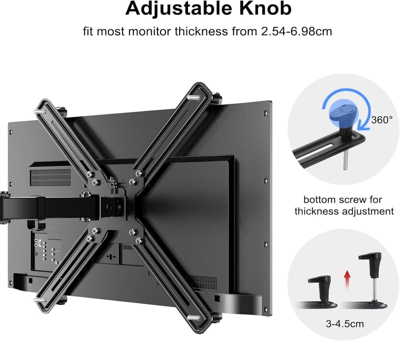 Suptek Univerzális VESA Adapter Monitortartóhoz - 13-27" Képernyőkhöz, 75x75/100x100mm, 8kg Teherbírás, Fekete Acél Keret