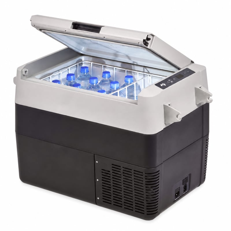 Kompresorový chladiaci box Dometic CFF 45, 44 l – 12/24 V a 100 – 240 V – Elektrický chladiaci a mraziaci box – Zlomené rukoväte – Ostatné časti ako nové