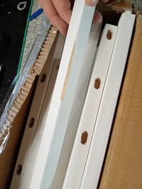 vidaXL Összecsukható Kutyakapu Ajtóval 6 Paneles Nyárfa Fehér 300 cm - Sérült Faelem (állapot: lásd a 2. képet) 2