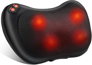 Brelley Shiatsu Masszírozó Párna - Nyak, Váll és Hát Masszázs Forgó Fejekkel és Melegítő Funkcióval - Irodai és Otthoni Használatra