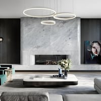 YYUTLUO Modern LED Csillár, 3 Fehér-Arany Gyűrű (40+60+80cm), 90W, Távirányítható Fényerőszabályzós Függőlámpa, Nappali Mennyezeti Világítás 8