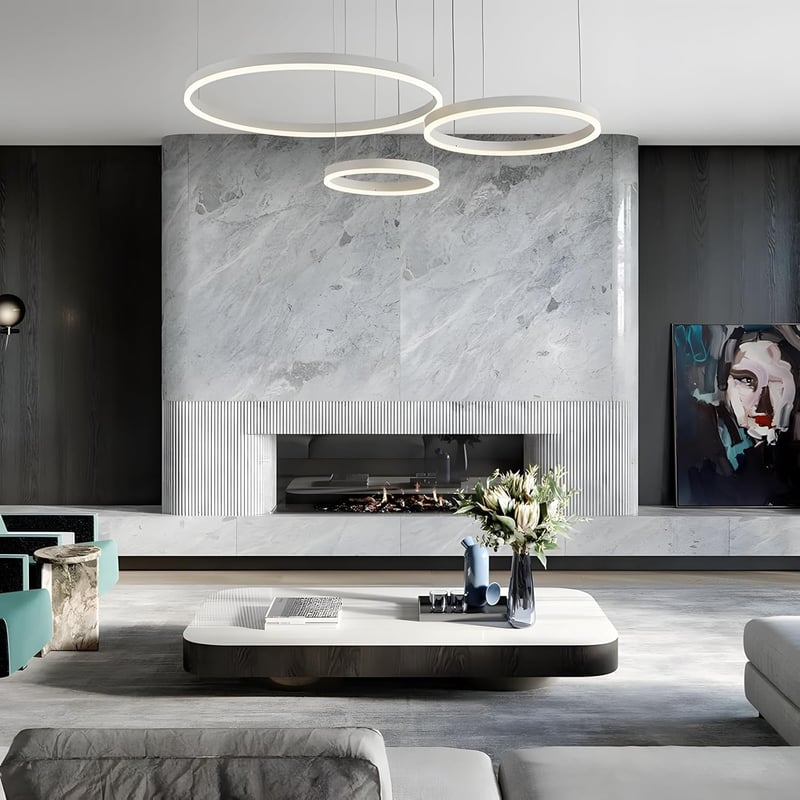 YYUTLUO Modern LED Csillár, 3 Fehér-Arany Gyűrű (40+60+80cm), 90W, Távirányítható Fényerőszabályzós Függőlámpa, Nappali Mennyezeti Világítás