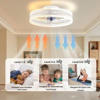 Revneey Mennyezeti Ventilátor Lámpával - 72W Szabályozható LED, Távirányítóval és Applikációval, 6 Sebességű, Időzítővel, Hálószobába, Nappa 4