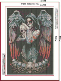 Goth Lány Gyémántfestő Szett - 30x40 cm-es Sötét Hangulatú DIY Kép 2