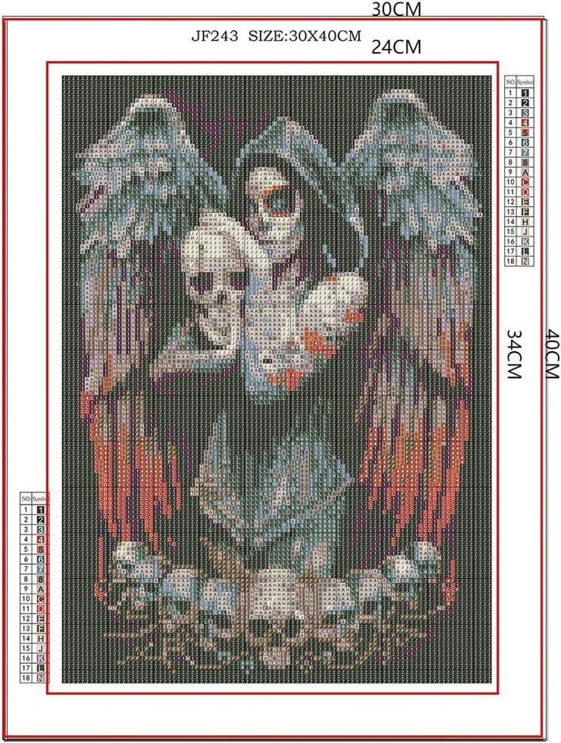 Goth Lány Gyémántfestő Szett - 30x40 cm-es Sötét Hangulatú DIY Kép