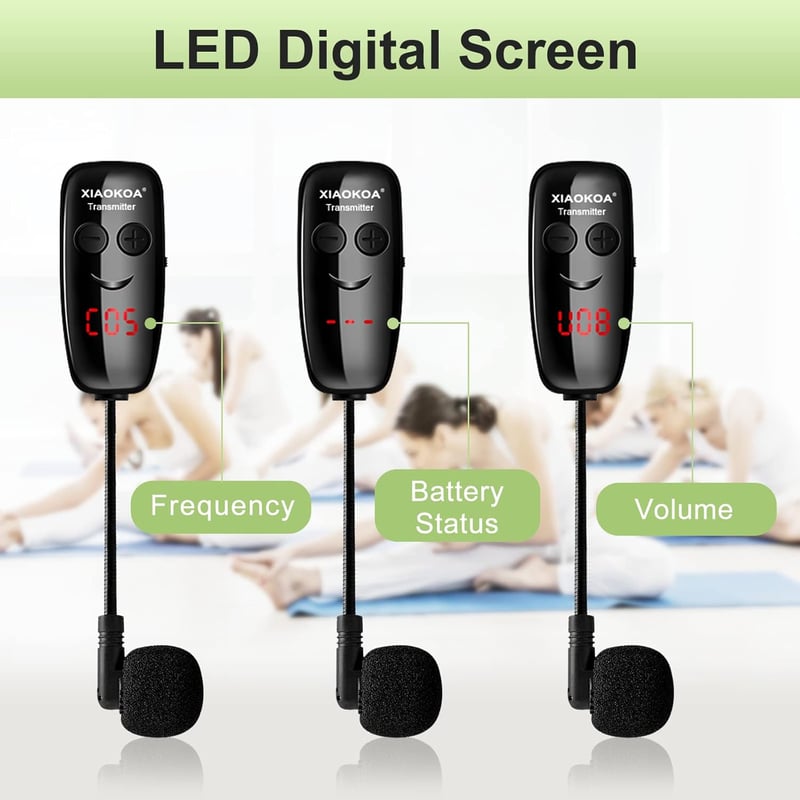Xiaokoa UHF vezeték nélküli headset mikrofon LED kijelzővel - ideális előadóknak és rendezvényekhez