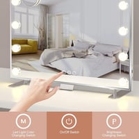 ADDCOLOR Hollywood Sminktükör LED Világítással - 14 Fényerőszabályozható Lámpa, 3 Színmód, Érintőképernyős 60x18x52.3 cm 2