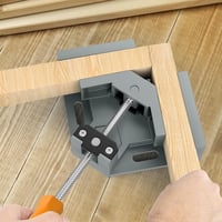 Housolution 90 Fokos Sarokszorító Készlet - 4 db Alumínium Egykezes Derékszögű Asztalos Szorító Állítható Forgó Pofával Képkeretekhez, Famun 3