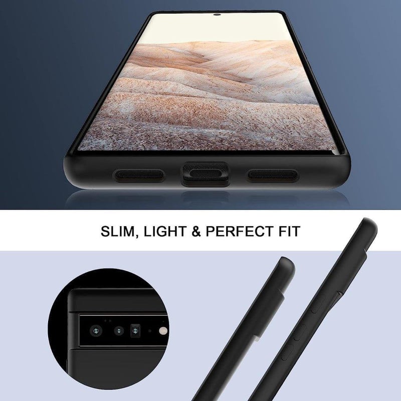 Google Pixel 6 Pro Védőtok - Strapabíró Fekete Foluu Tok