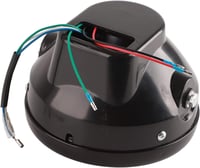 Univerzális 7" sárga LED motorkerékpár fényszóró fekete tartóval, 12V 3