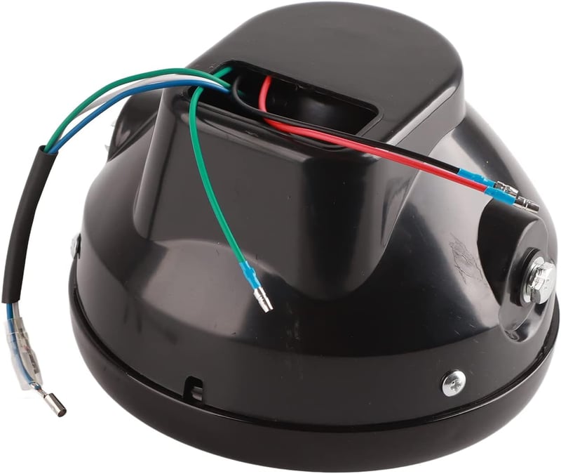 Univerzális 7" sárga LED motorkerékpár fényszóró fekete tartóval, 12V