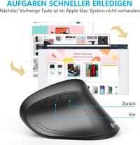 iClever Ergonomikus Vezeték Nélküli Egér 2.4G Vertikális 6 Gomb 2400 DPI 4