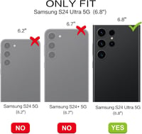Samsung Galaxy S24 Ultra tok 360°-os gyűrűs állvánnyal és lánccal, mágneses autótartó, fekete 2