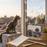 Ochrana okien pred vtáctvom: 24× nálepka + 10×3 m sieť + 35 cm stierka 1
