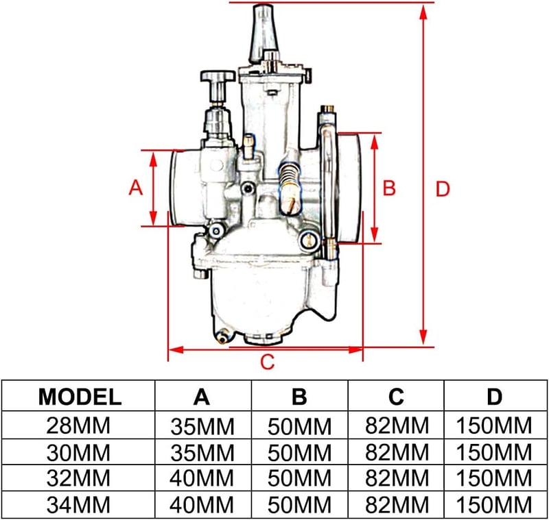 PWK 30mm Karburátor JFG RACING Motorokhoz - GY6 100-150cc 2T/4T Kompatibilis, Sötétszürke