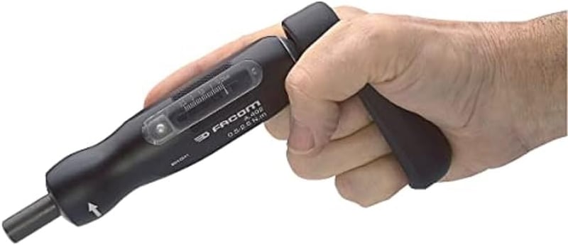 Facom A.404 Nyomatékkulcs Vernier Beállítással 2-10 Nm Tartományban - Precíz Metrikus Mérőeszköz Ergonomikus Gumi-Fém Markolattal