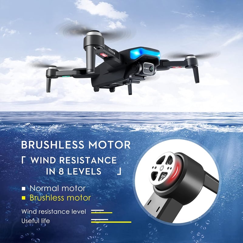 Goolsky LS-38 GPS Drón 6K Kamerával - 5G Wifi, Kefenélküli Motor, Stabilizált Gimbal, FPV Quadcopter, Intelligens Követés, 2 Akkumulátor, Há