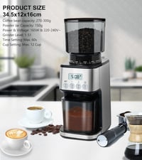 Homtone Elektromos Kávédaráló 51 Őrlési Fokozattal - Portafilterhez és Tárolóhoz, Rozsdamentes Acél, Csepegtetős/Pour Over/Cold Brew/French  9