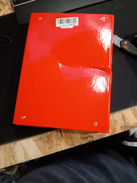 VELOFLEX Velocolor iratgyűjtő doboz DIN A4 piros gumiszalaggal - enyhén gyűrött felület, működőképes (állapot: lásd a 2. képet) 2