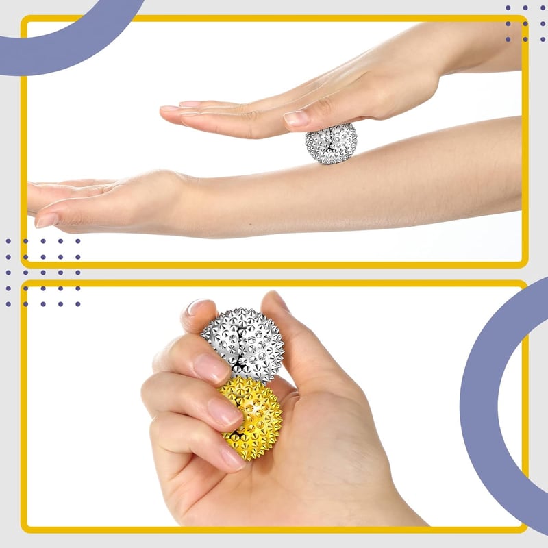 Mágneses akupresszúrás masszázslabda szett - 20 db, 32 mm, ezüst és arany
