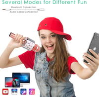 KIDWILL 5 az 1-ben Bluetooth Karaoke Mikrofon Gyerekeknek és Felnőtteknek, Beépített Hangszóróval és FM Rádióval 4