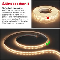 Shine Decor LED Szalag 15m - IP65 Vízálló, 220-230V, SMD 2835, 120 LED/m, Meleg Fehér Világítás Beltéri és Kültéri Dekorációhoz, Konyhába, K 9