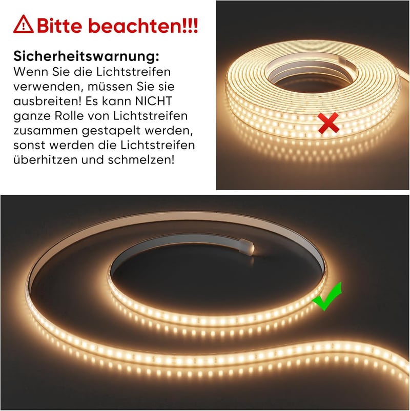 Shine Decor LED Szalag 15m - IP65 Vízálló, 220-230V, SMD 2835, 120 LED/m, Meleg Fehér Világítás Beltéri és Kültéri Dekorációhoz, Konyhába, K