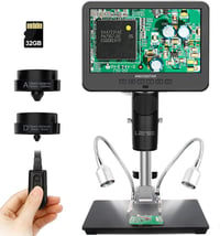 Andonstar AD246-M Digitális Mikroszkóp, 7" LCD 500x Nagyítás, 1080P FHD Videófelvétel, 3 Lencsés Forrasztó Mikroszkóp, Érme ,Biológia 1