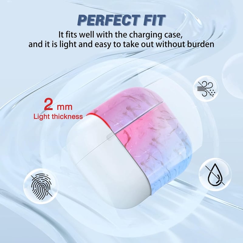 Apple AirPods 3 Márványmintás Szilikon Tok - Színes Védőburkolat