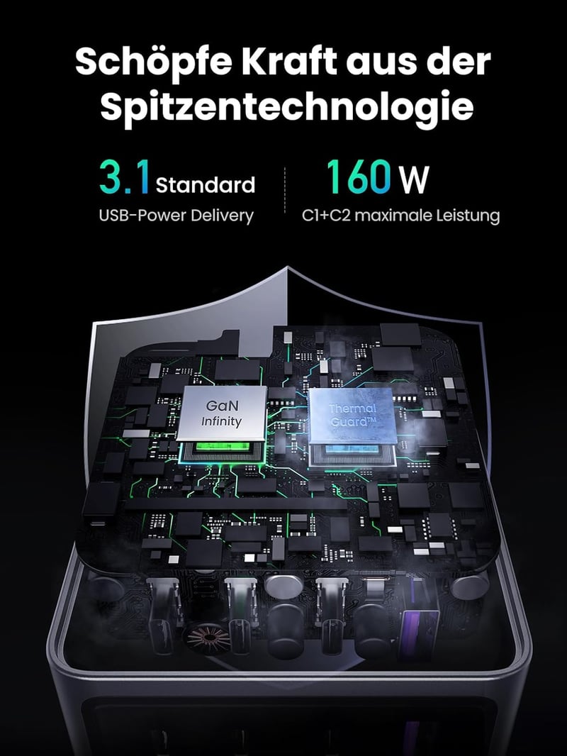UGREEN Nexode Pro 160W GaN USB-C Töltő - 4 Portos Gyorstöltő MacBook, iPhone, iPad, Galaxy Készülékekhez, PD3.1 Támogatással

AI: I've creat