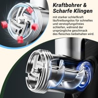 AAOBOSI 4 az 1-ben Elektromos Húsdaráló 2800W - Rozsdamentes Acél Húsőrlő 3 Tárcsával, Kolbásztöltővel, Otthoni Használatra 6