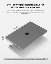 tomtoc 360° Laptop Tok 14" MacBook Pro M5/M4/M3/M2/M1 Vízálló Neoprén Hüvely 9