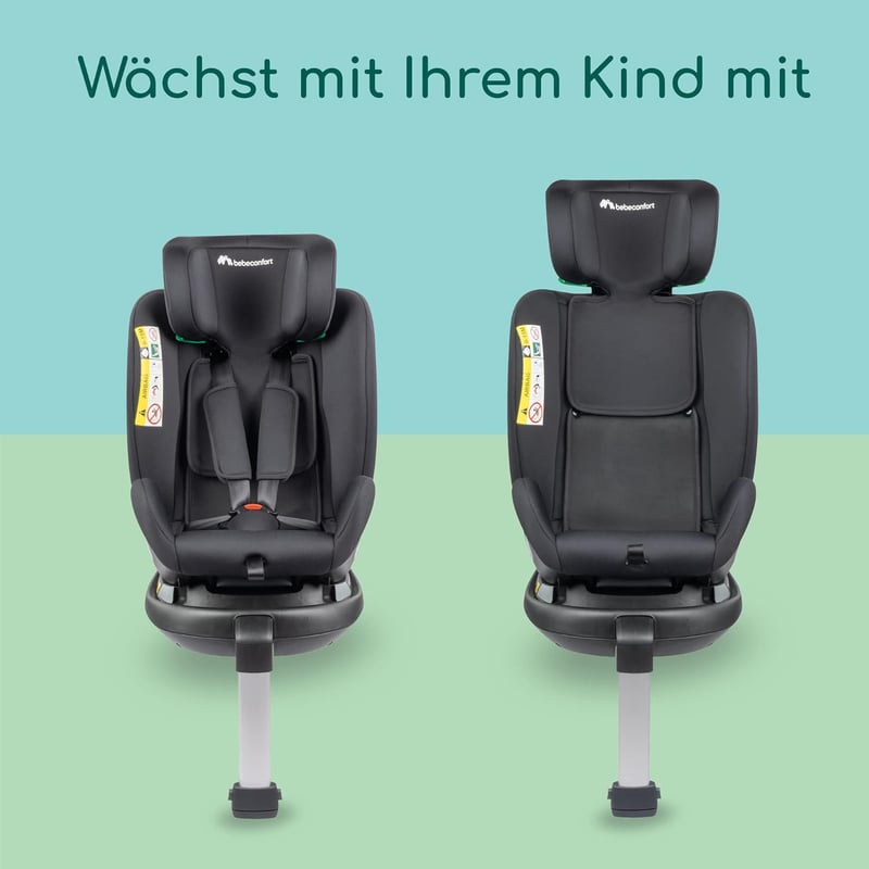 Bebeconfort EvolveFix Plus i-Size 360° Forgatható Autósülés, 0-12 Év, 40-150 cm, ISOFIX, 10 Fejtámla Pozíció, Oldalvédelem, Fekete