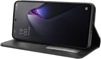 OPPO Reno 8 5G Fekete Bőr Flip Védőtok és Pénztárca Kombó 3