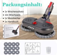 Yelid Felmosó Adapter Dyson V7/V8/V10/V11/V15 Porszívókhoz - 12 Mosható Mopfejjel, 4 LED Világítással, Víztartállyal és Mérőpohárral 4