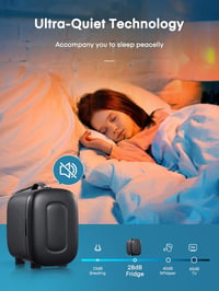 FOHERE Mini Hűtő 5L - Hordozható Hűtőszekrény 6 Dobozos Kapacitással, 12V/220V/USB Tápellátás, Csendes Működés Kozmetikumokhoz, Italokhoz, O 19