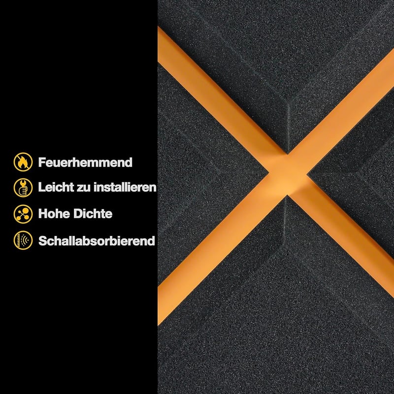 Fstop Labs 12db Akusztikai Habpanel - 2,5x30x30cm 3D Hangszigetelő Stúdiófalburkolat