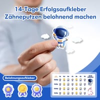 DADA-TECH Elektromos Gyerek Fogkefe 3-12 Éveseknek - Űrhajós Fekete, 3 Tisztítási Mód, Időzítő, Szokásformáló Matricák, Újratölthető 3