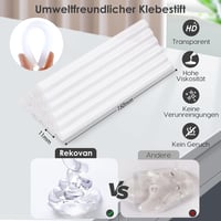 Rekovan 80/200W Ipari Ragasztópisztoly Rózsaszín - Gyors Felfűtésű Kétfokozatú Melegragasztó Készlet 30db Rúddal (10 Színes) Barkácsoláshoz, 4