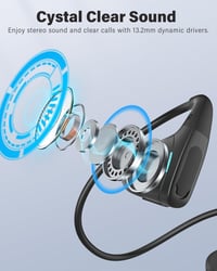 SANOTO csontvezető Bluetooth 5.3 sport fülhallgató, vízálló, összecsukható, könnyű 6